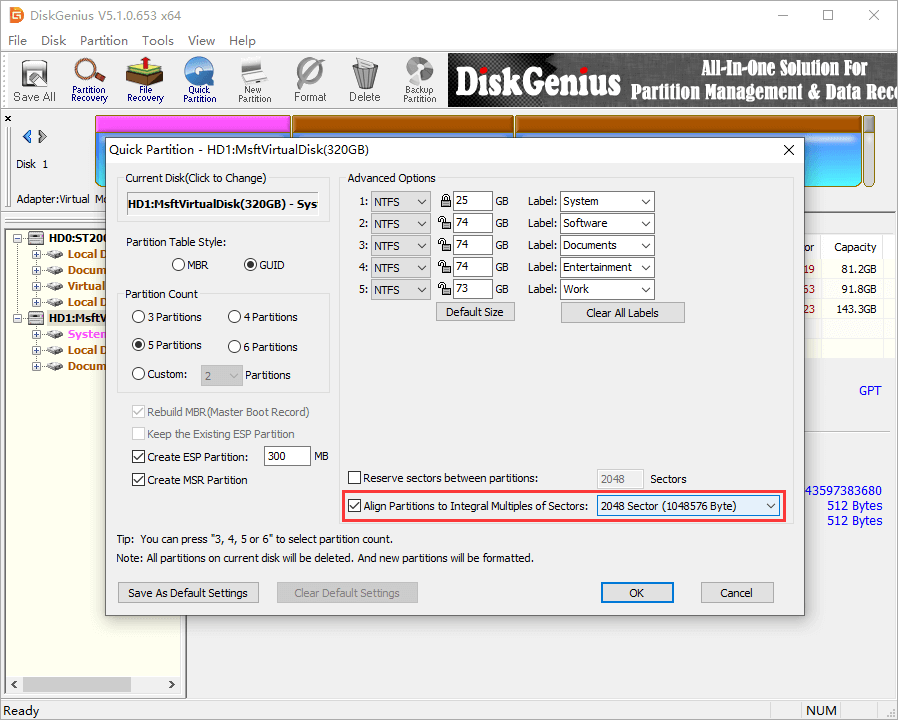 4K Partition Alignment