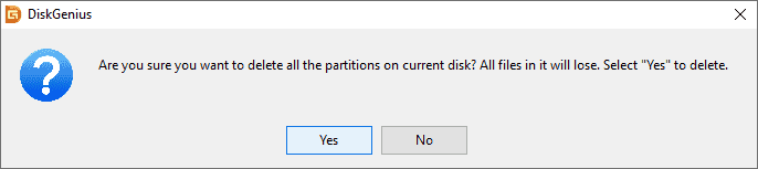 Delete All Partitions