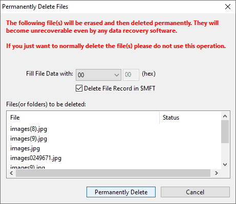 Delete Files Permanently