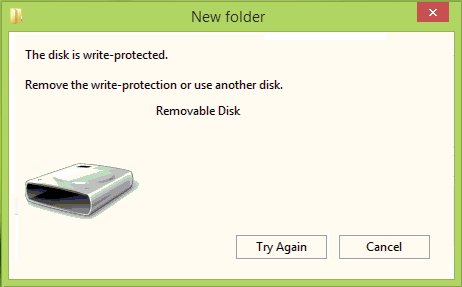 The disk is write protected