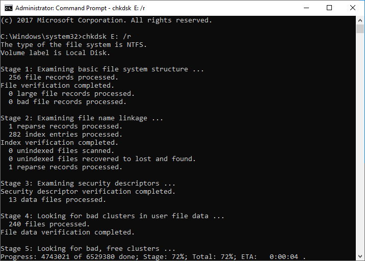 Windows detected a hard disk problem